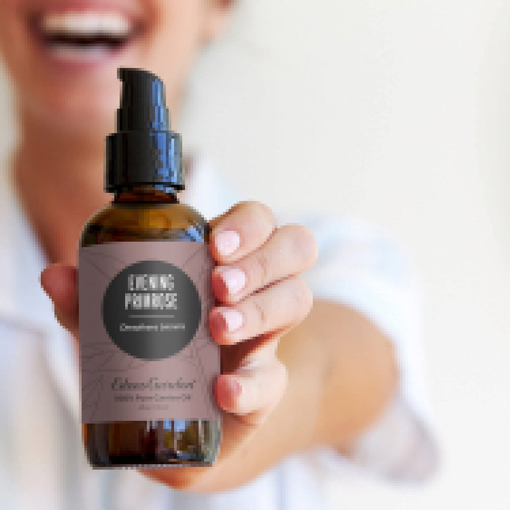 Edens Garden Evening Primrose Oil amber bottle highlights premium cold-pressed oil