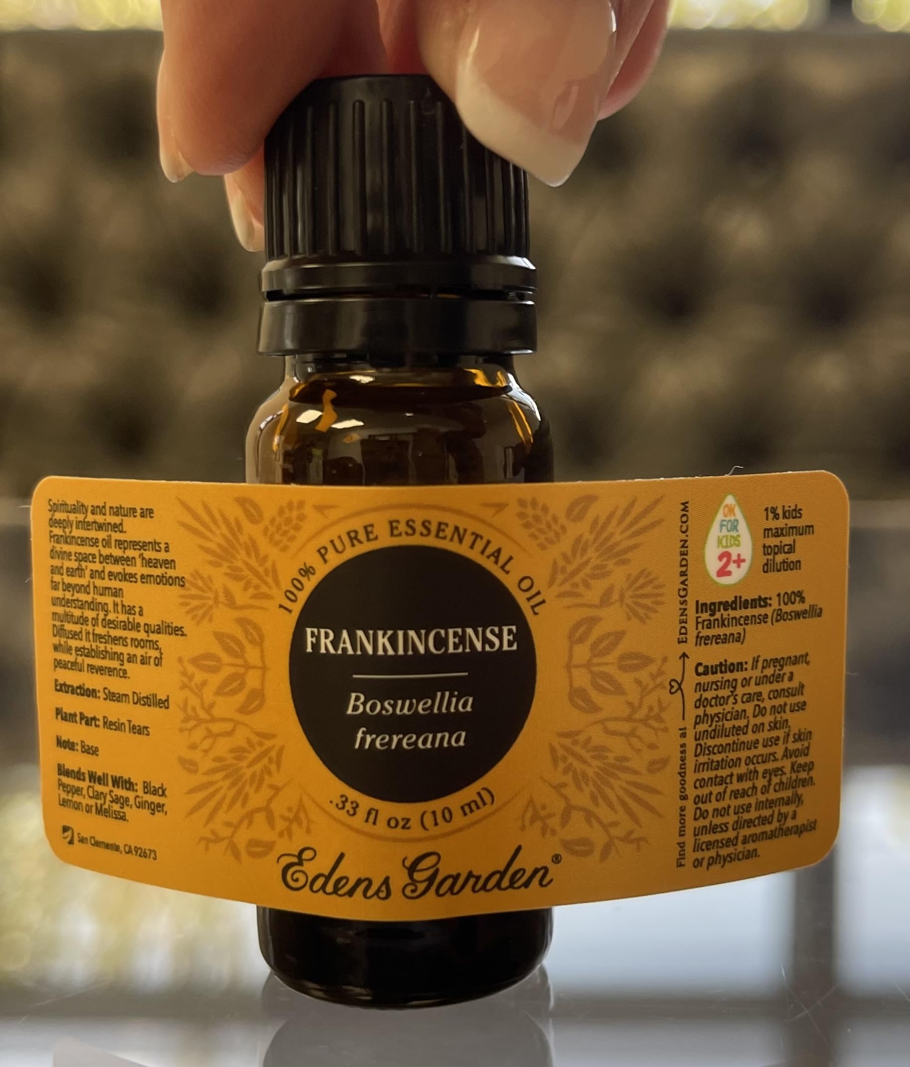 Edens Garden Frankincense Frereana diffuser setup for relaxation.