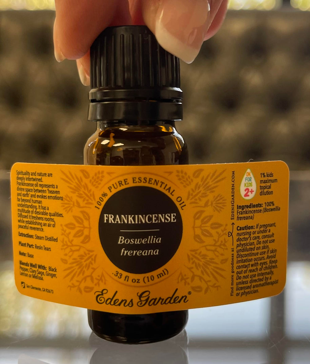 Edens Garden Frankincense Frereana diffuser setup for relaxation.