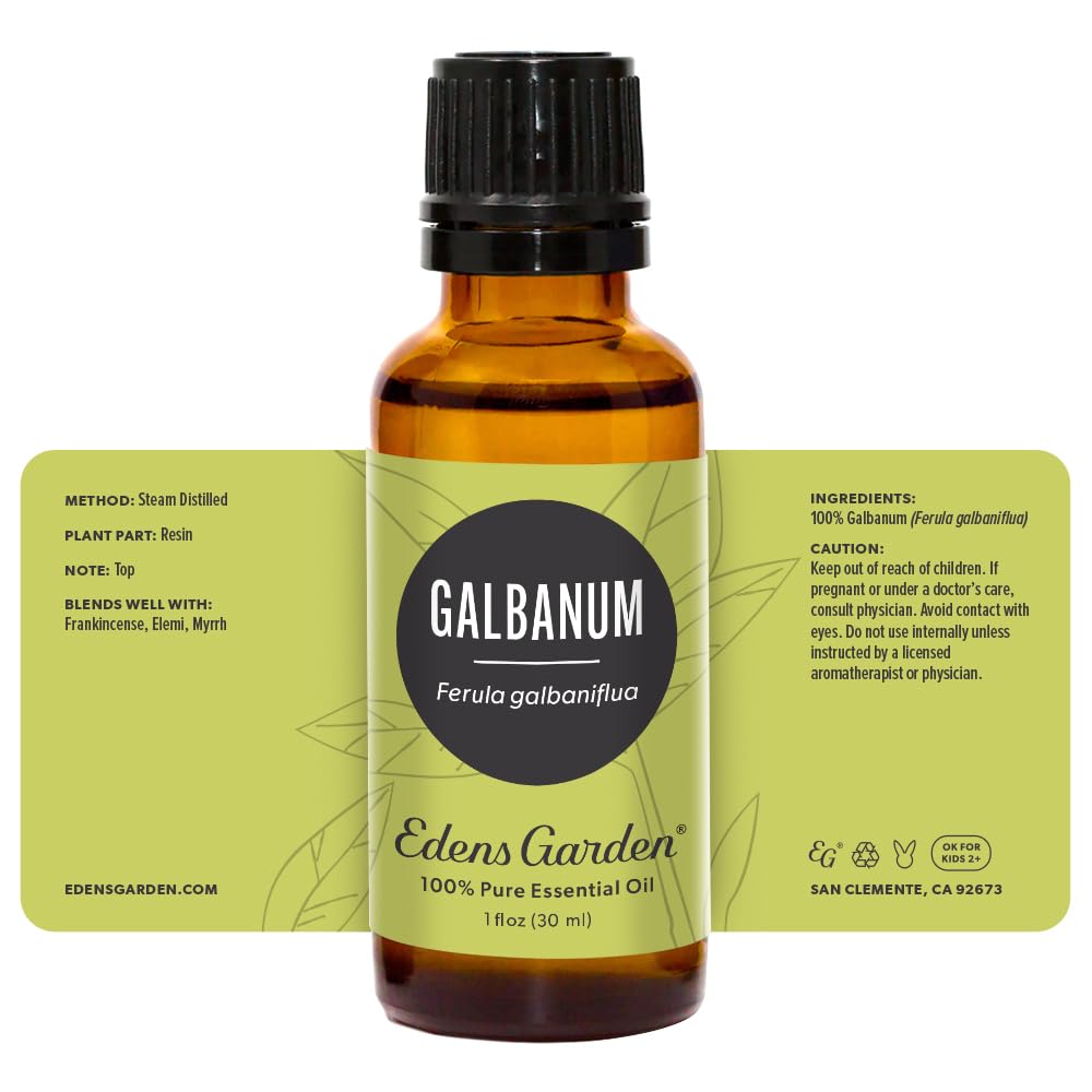 Packaging of Edens Garden Galbanum essential oil.