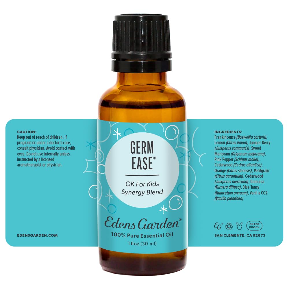 Edens Garden Germ Ease gift packaging, ideal for thoughtful aromatherapy gifts