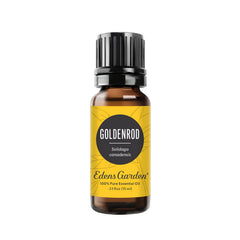 Edens Garden Goldenrod oil bottle; pure essential oil for diffusers and skin care.