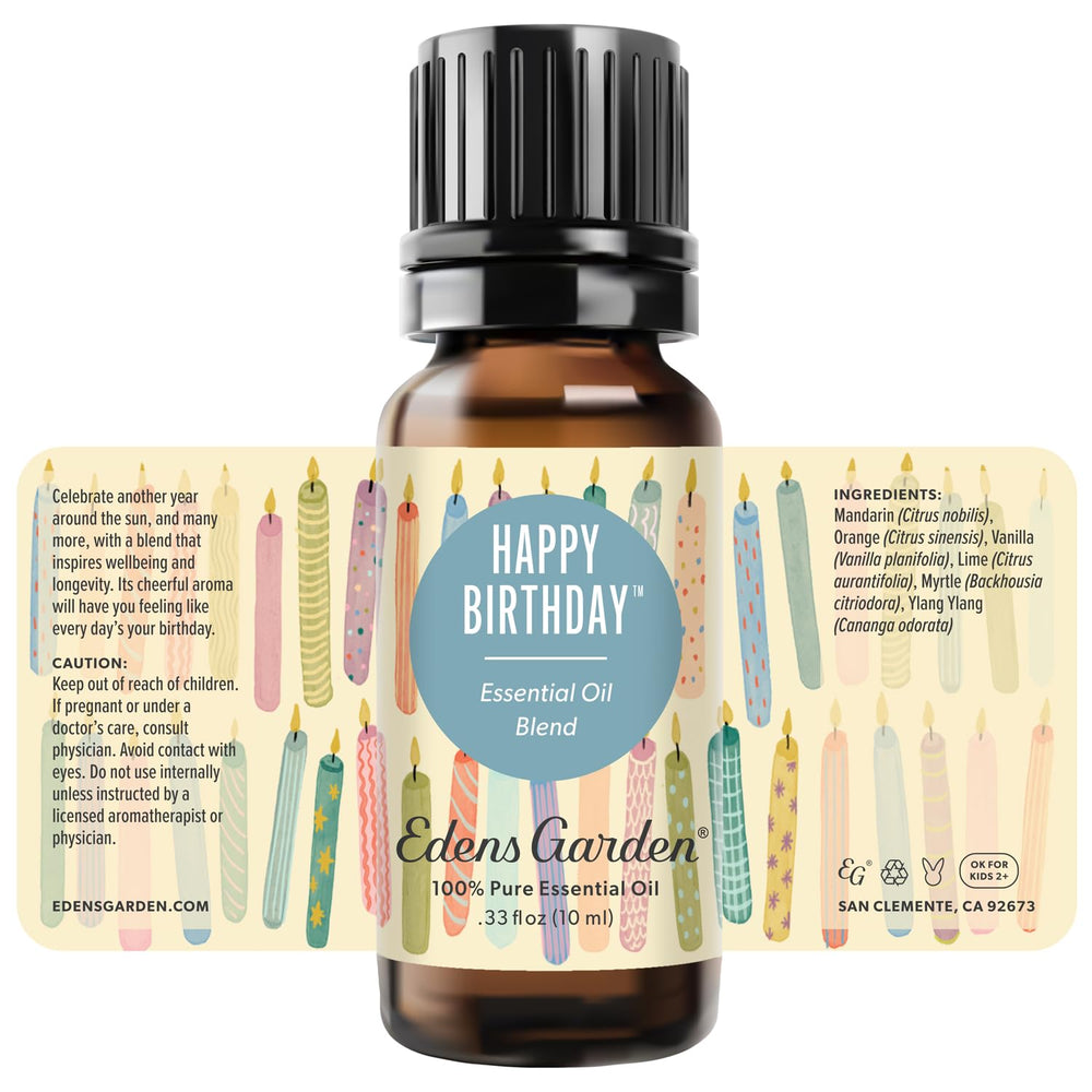 Edens Garden Happy Birthday party table ambiance with inviting aroma.