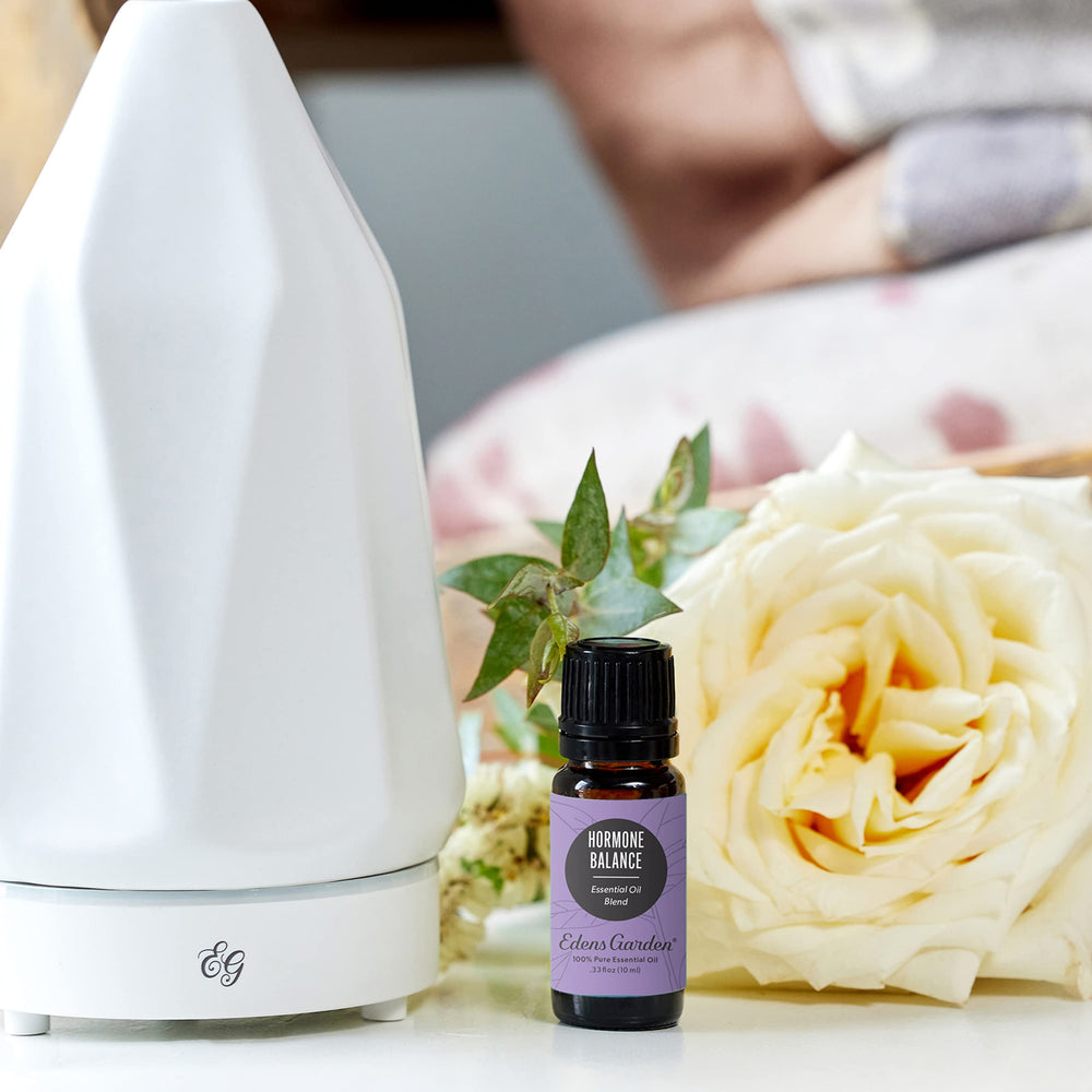 Edens Garden Hormone Balance diffuser-in-use, inviting a calm, balanced atmosphere