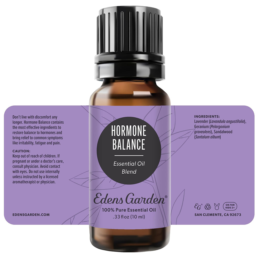 Edens Garden Hormone Balance packaging, compact 10 ml bottle for travel
