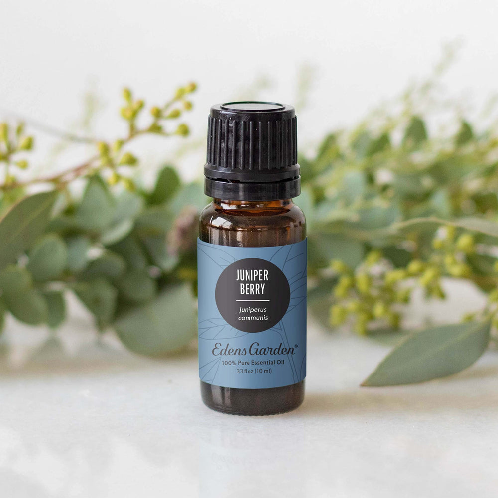 Edens Garden Juniper Berry oil diffuser image highlighting grounding aroma.