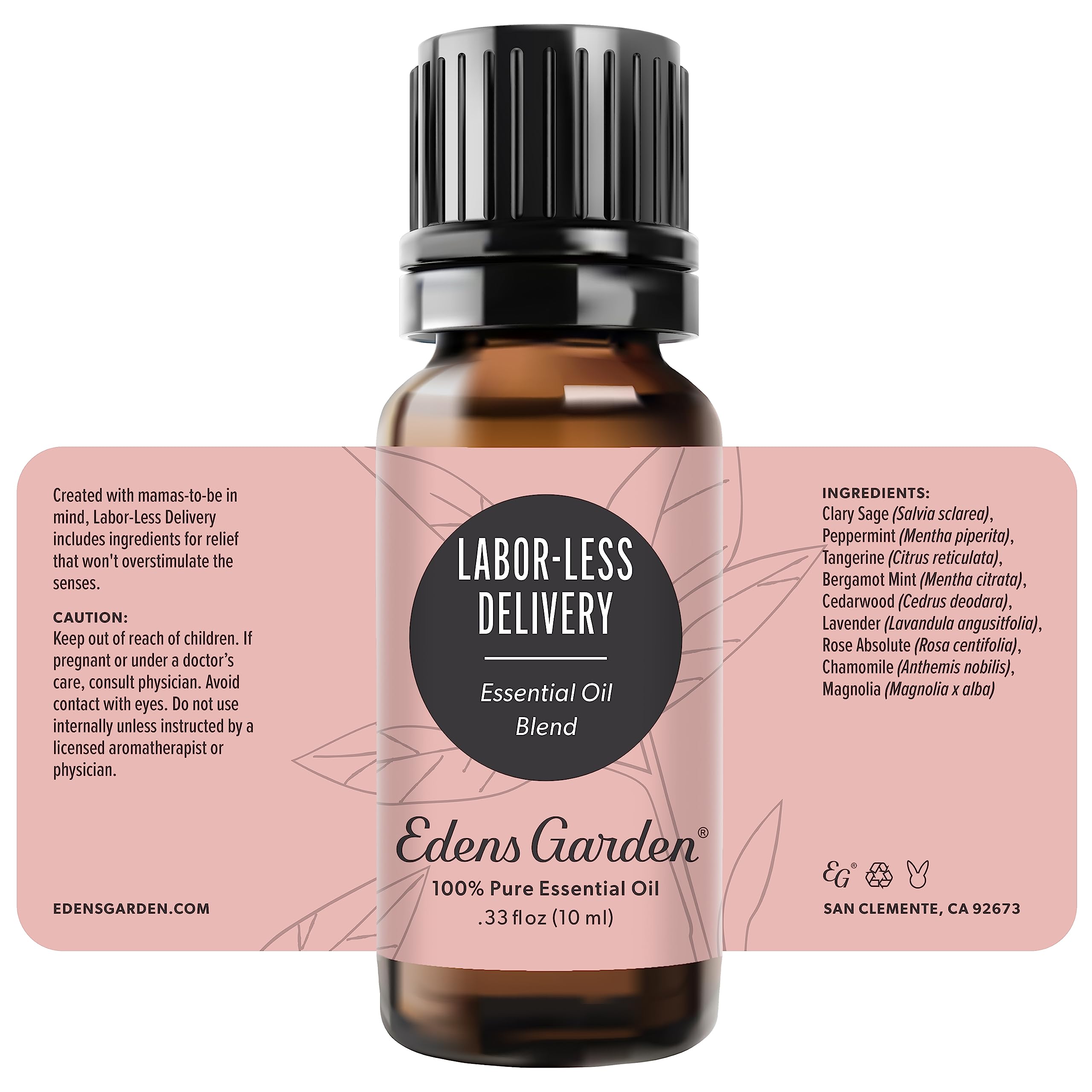 Edens Garden Labor-Less Delivery gift-packaging offers a thoughtful aromatherapy option