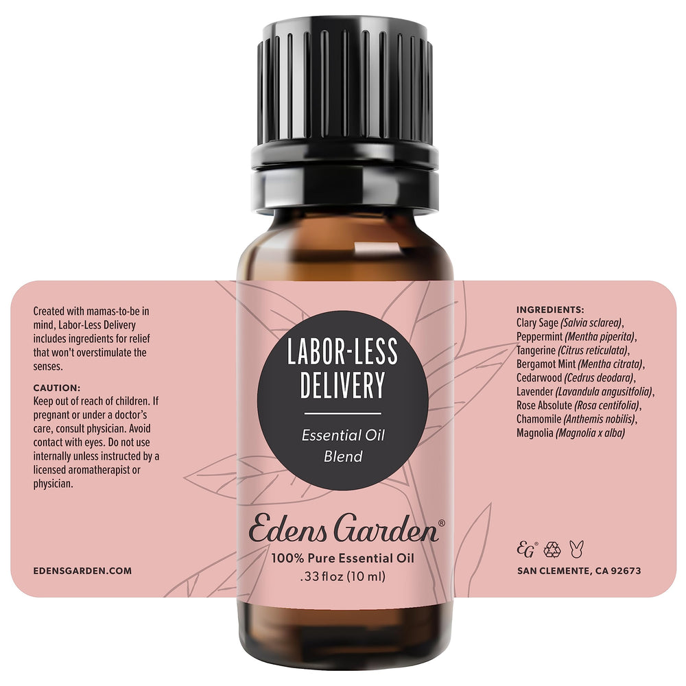 Edens Garden Labor-Less Delivery gift-packaging offers a thoughtful aromatherapy option