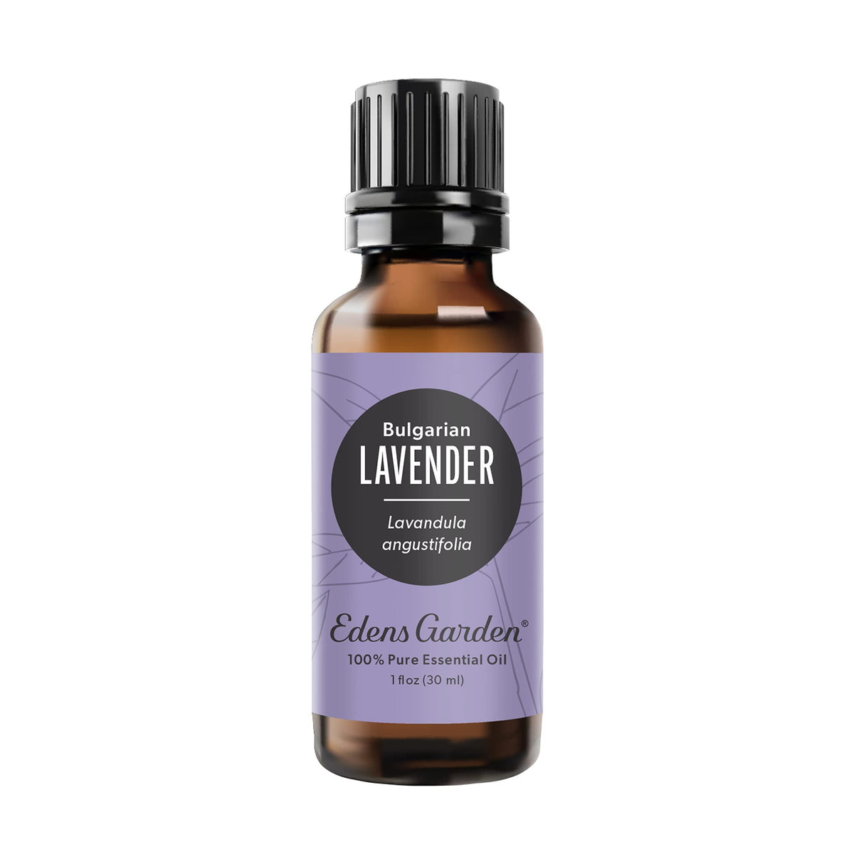 Edens Garden Lavender Bulgarian bottle showcases premium aroma for diffusing and topical use.