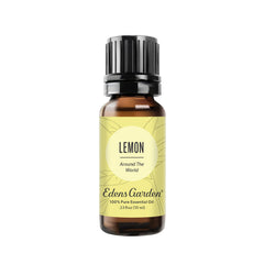 Edens Garden Lemon Around The World bottle pour showing fresh citrus aroma