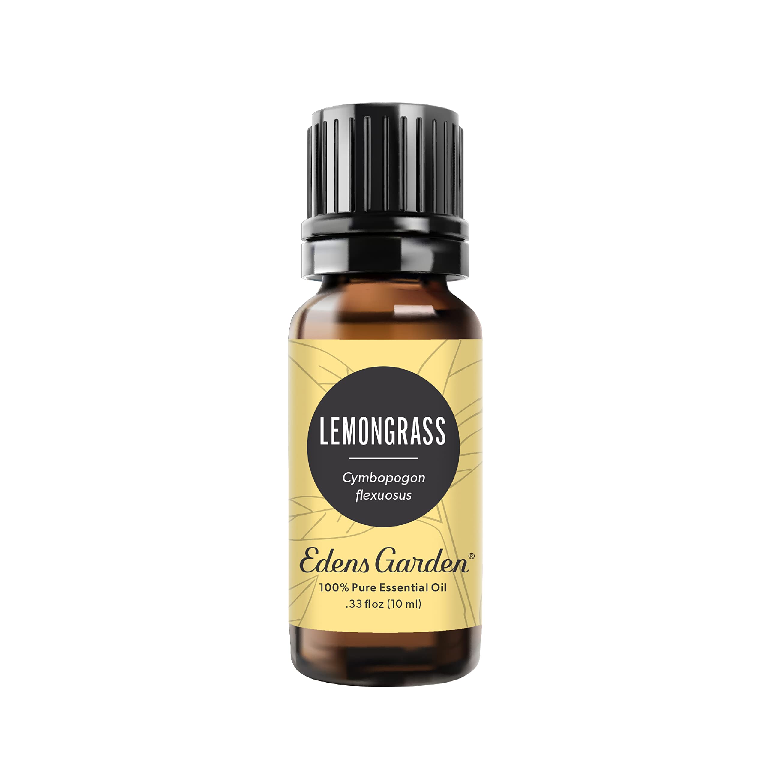 Edens Garden Lemongrass essential oil bottle front, for uplifting diffuser use.