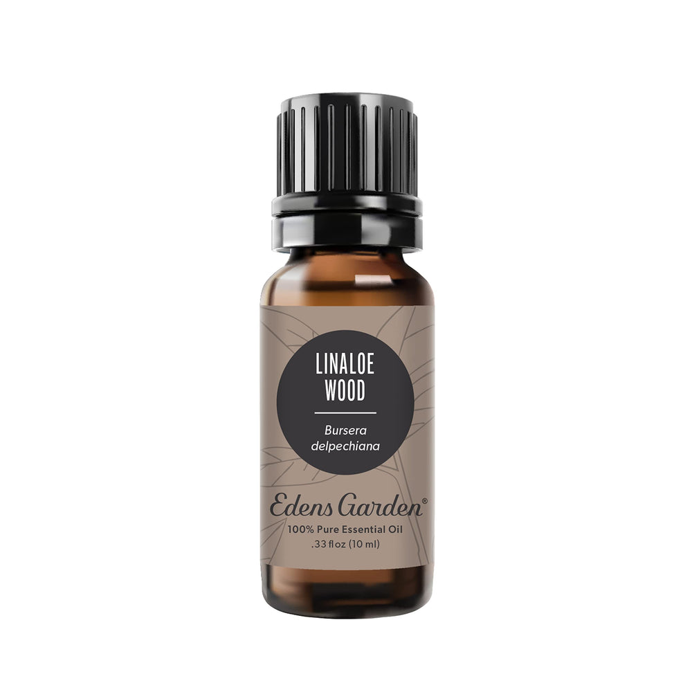 Edens Garden Linaloe Wood oil bottle ready for diffusion and topical use.