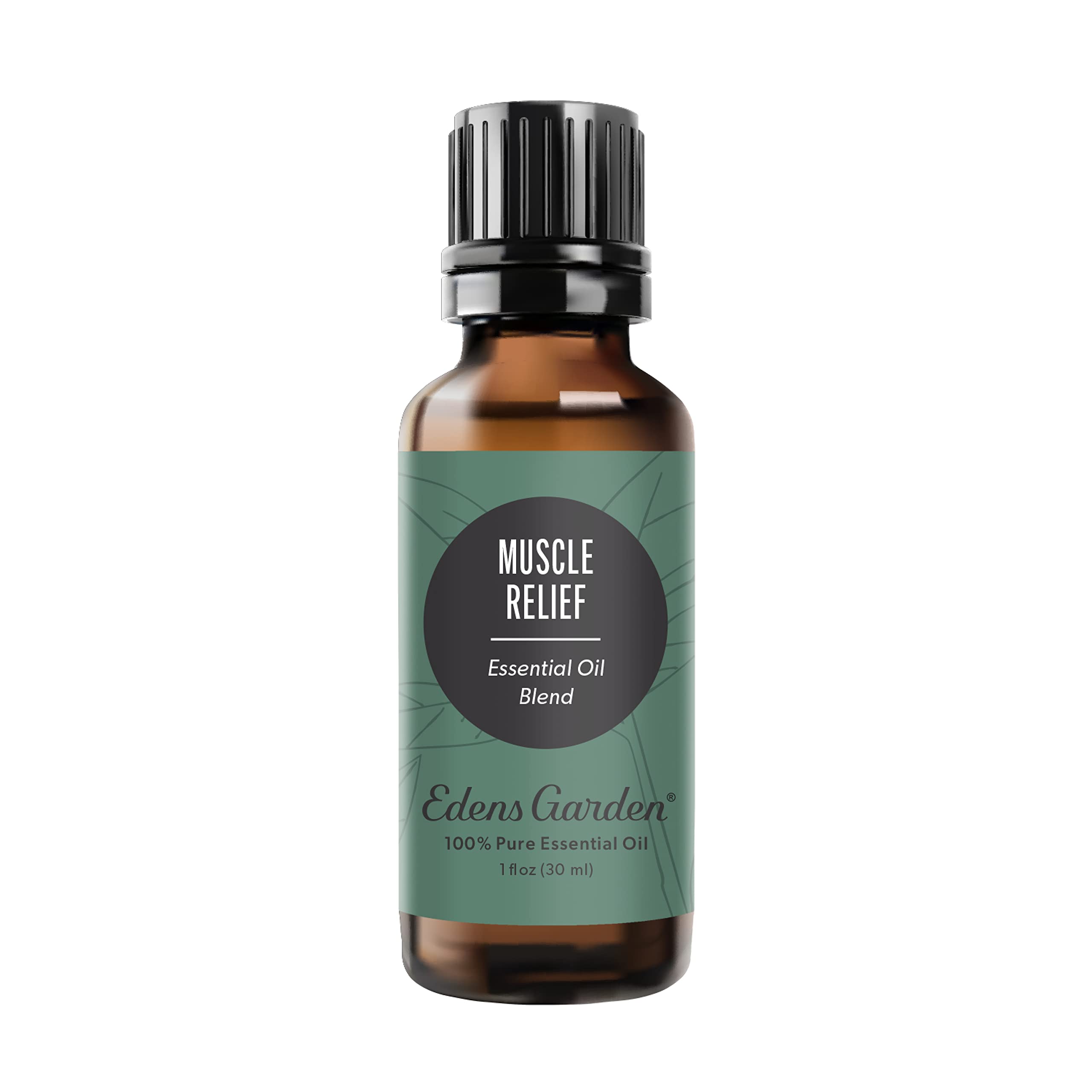 Edens Garden Muscle Relief essential oil bottle with dropper for easy topical use