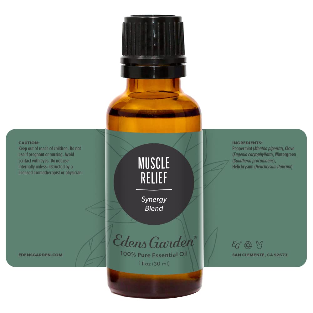Edens Garden Muscle Relief packaging box displayed with product details