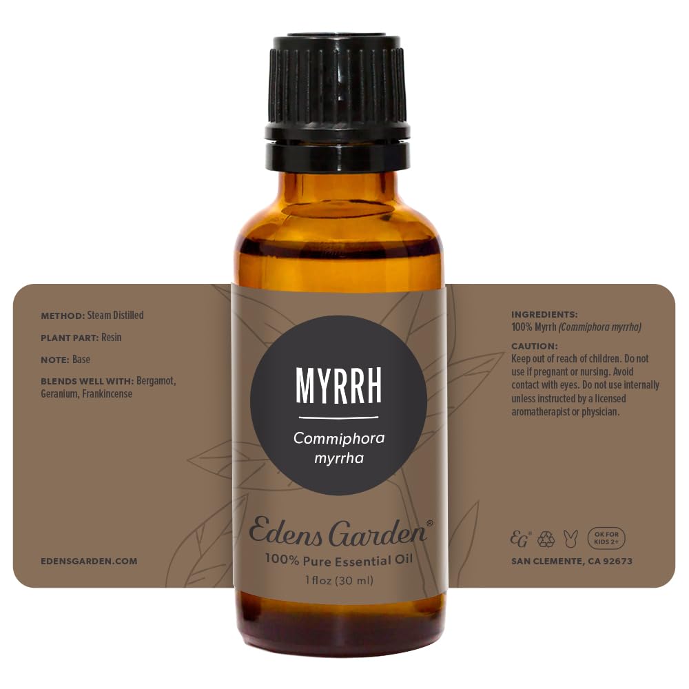 Edens Garden Myrrh essential oil supported by licensed aromatherapy team.