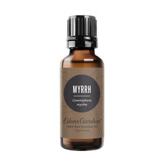 Edens Garden Myrrh essential oil bottle ready for diffusion and calm routines.