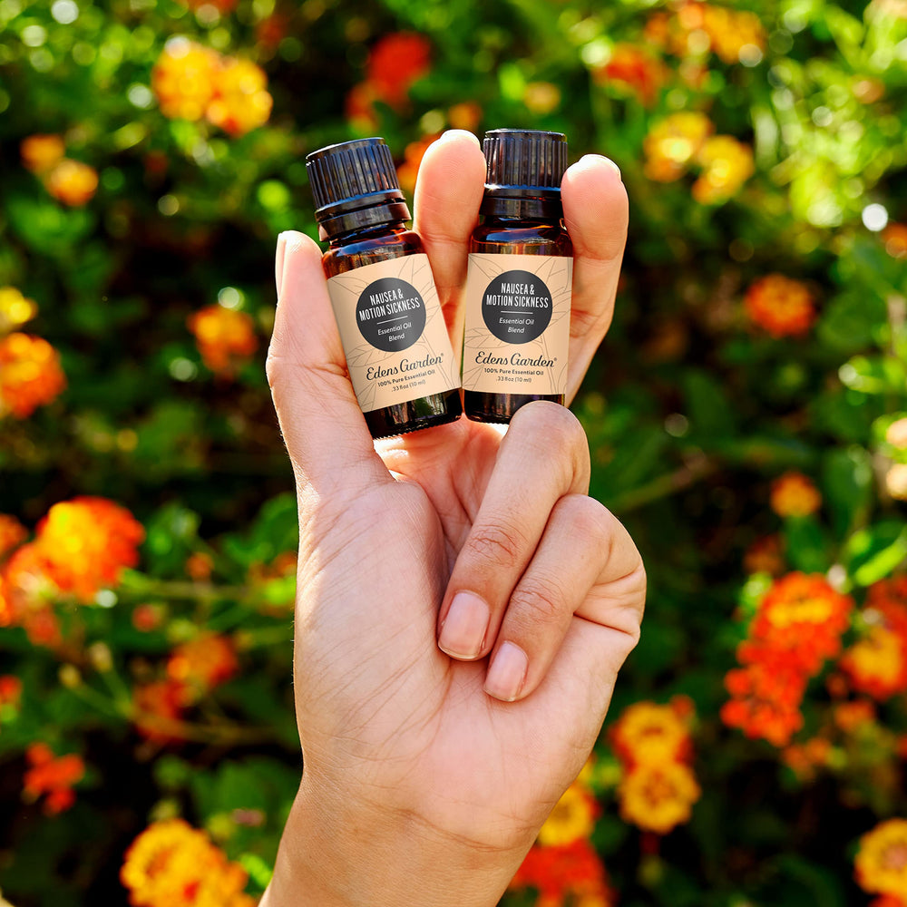 Edens Garden Nausea & Motion Sickness blend in a diffuser filling the room with aroma.