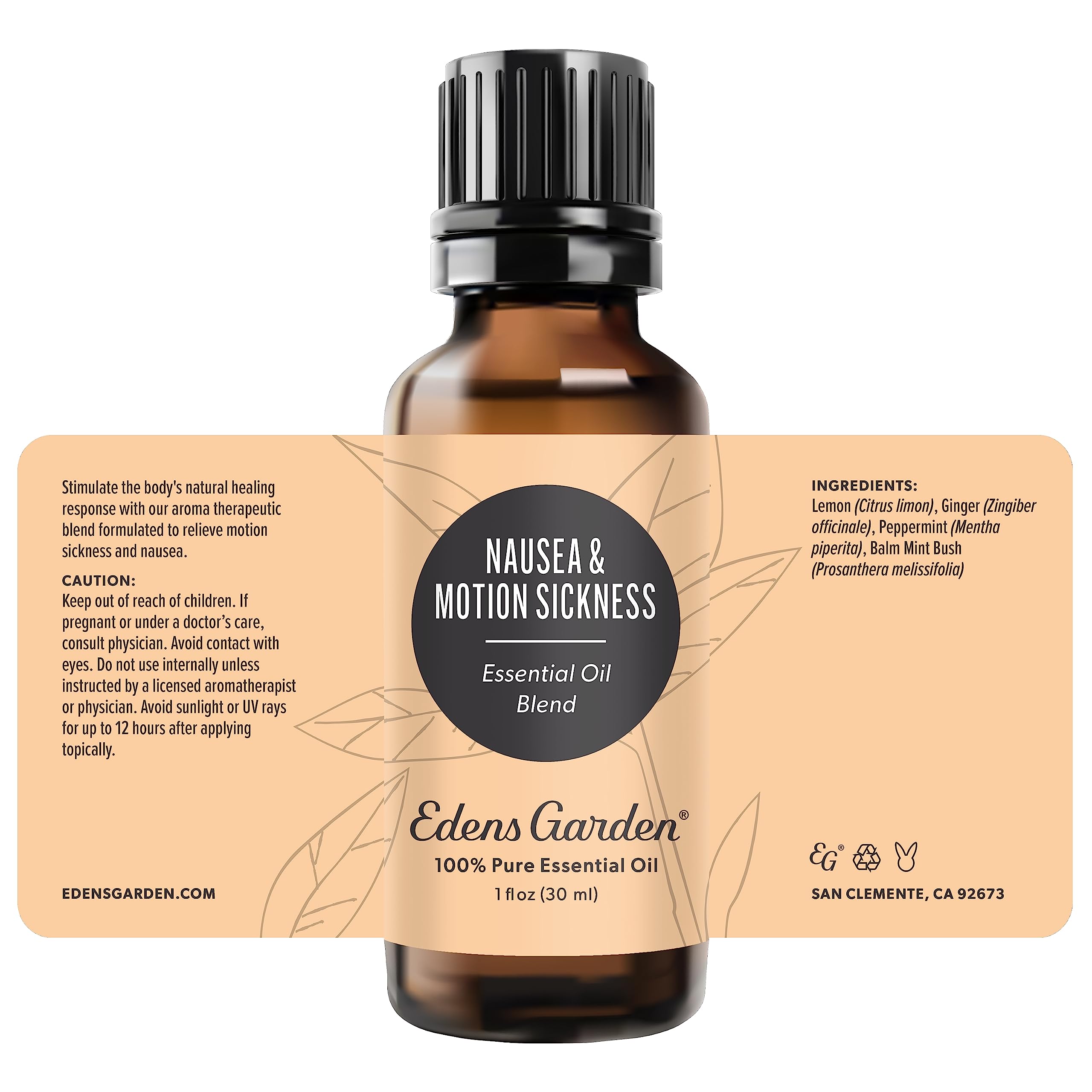 Edens Garden Nausea & Motion Sickness topical application close-up
