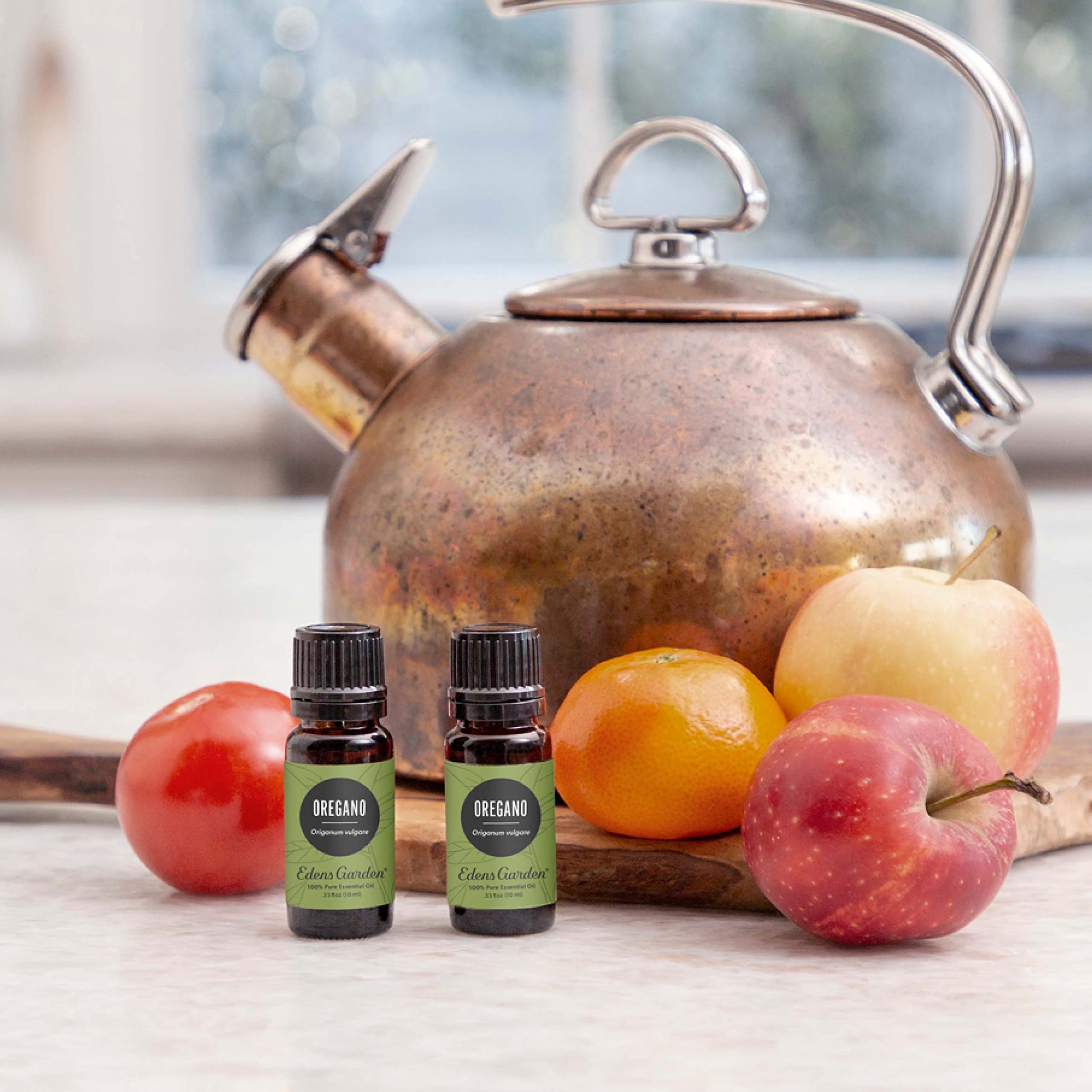 Edens Garden oregano essential oil drops ready for dilution on skin or diffuser use.