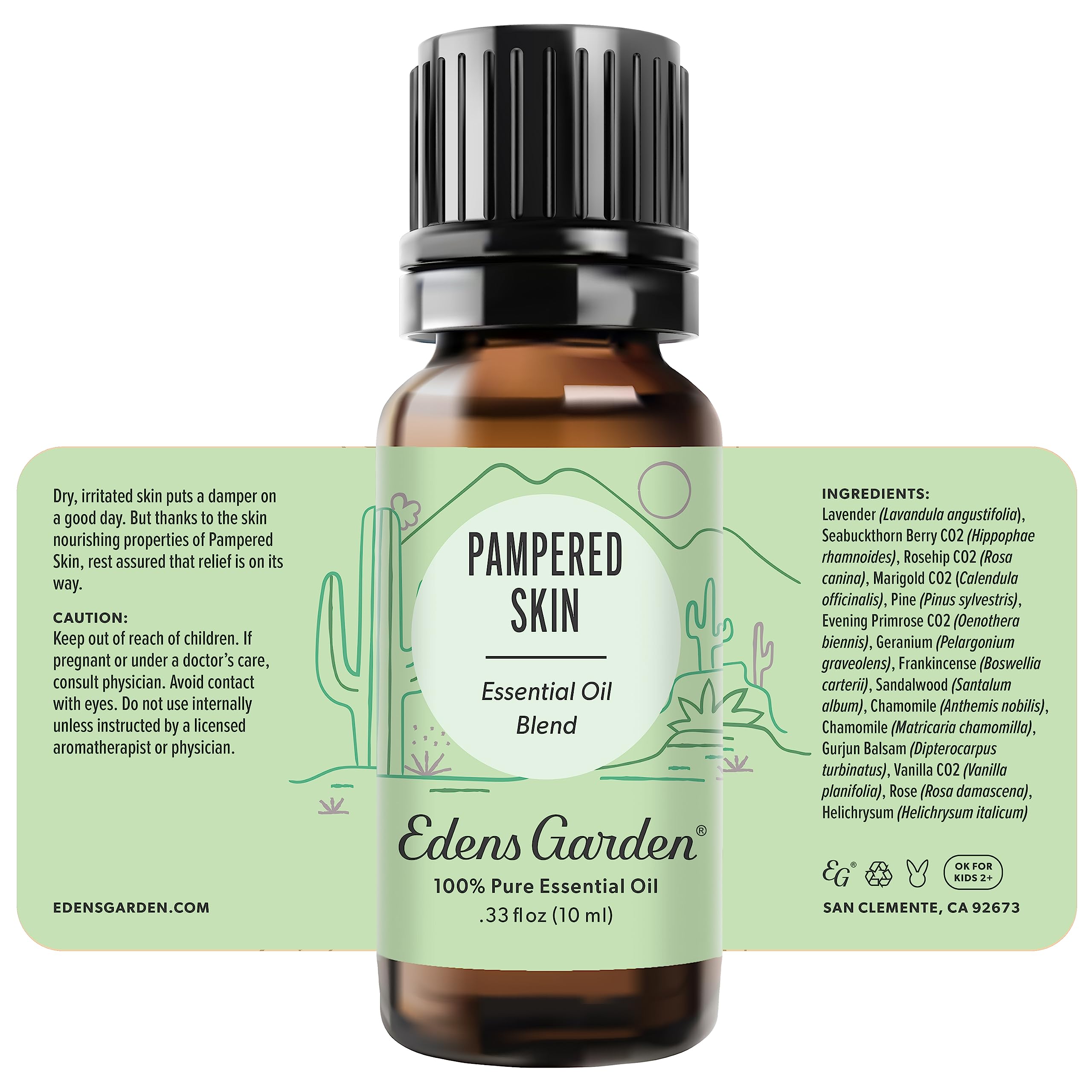 Edens Garden Pampered Skin packaging as gift-ready box