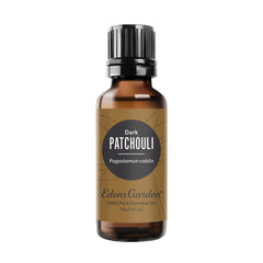 Edens Garden Patchouli bottle 30ml for grounding and relaxation at home.