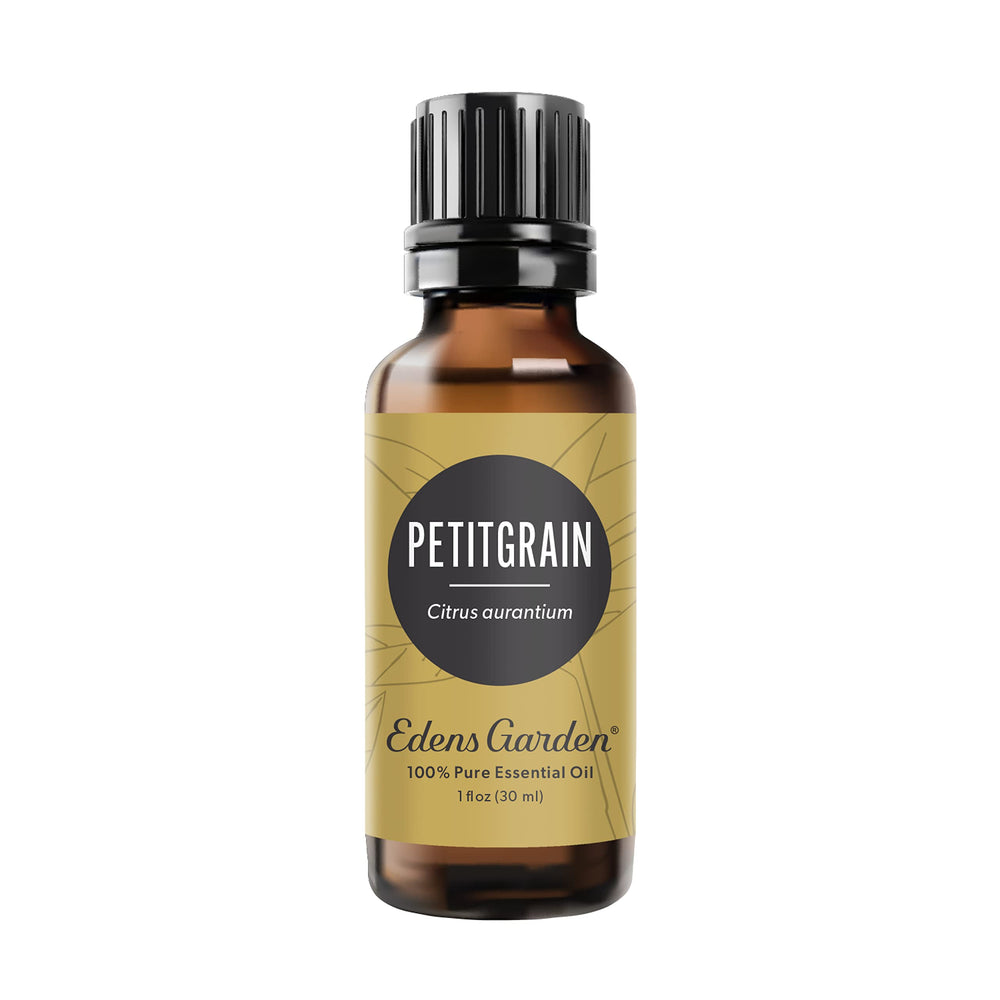 Edens Garden Petitgrain essential oil bottle ready for diffusion to create a calming ambiance.