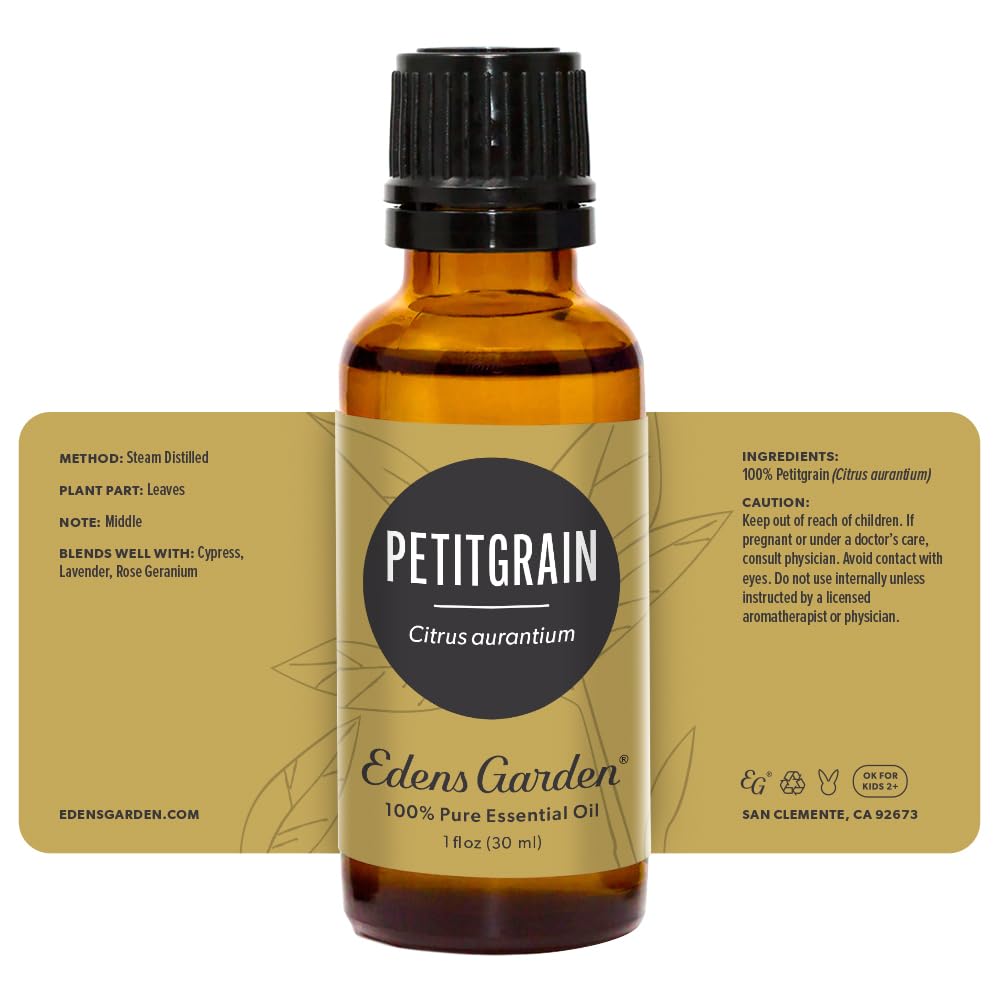 GC-MS label on Edens Garden Petitgrain confirms batch quality and transparency.