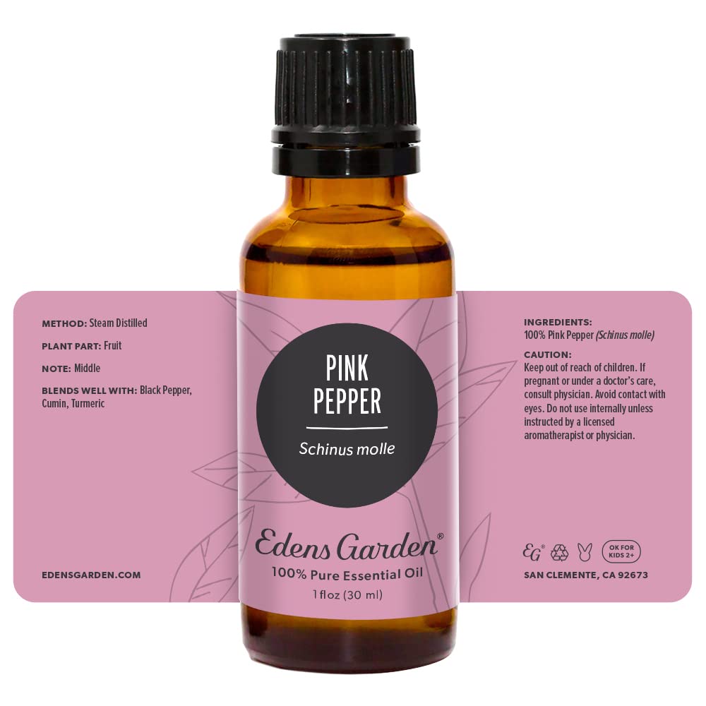 Edens Garden Pink Pepper oil dropper ready for precise use