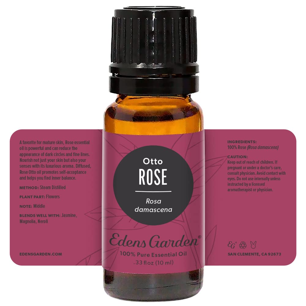 Edens Garden Rose Otto bottle with dropper illustrating precise use in diffusers