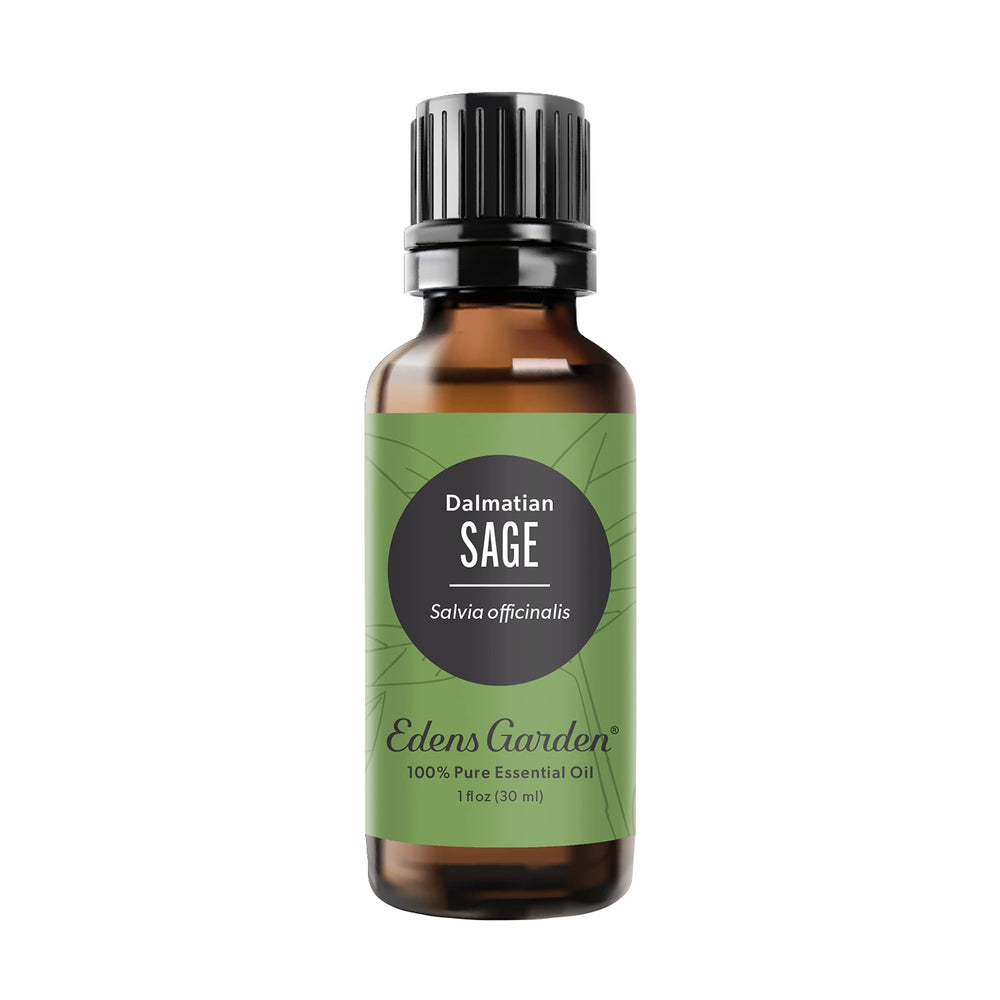 Edens Garden Sage-Dalmatian essential oil bottle ready for diffusion and home use.