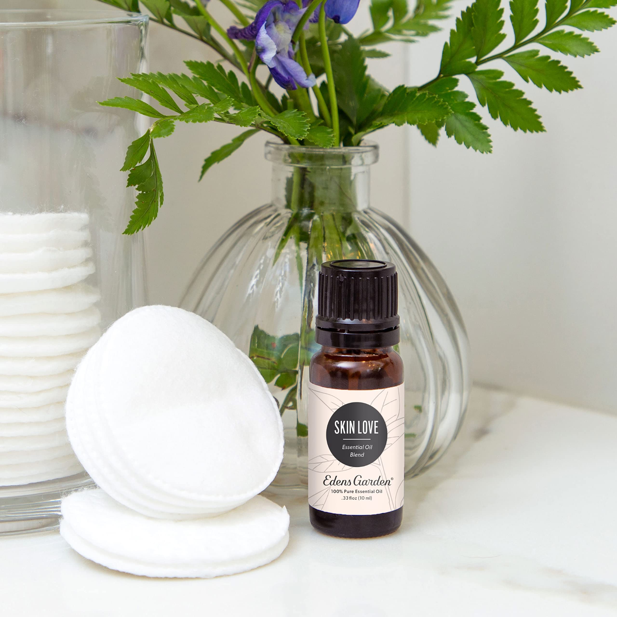 Edens Garden Skin Love bottle label view, premium blend presentation and quality assurance.