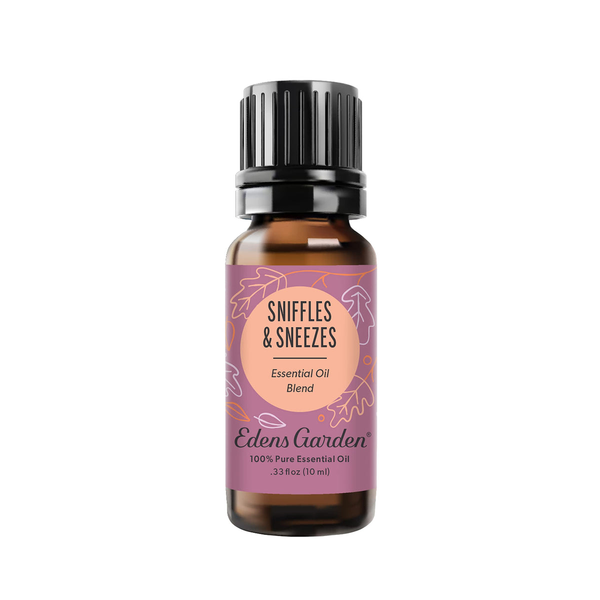 Edens Garden Sniffles & Sneezes bottle front for diffusing in any room.