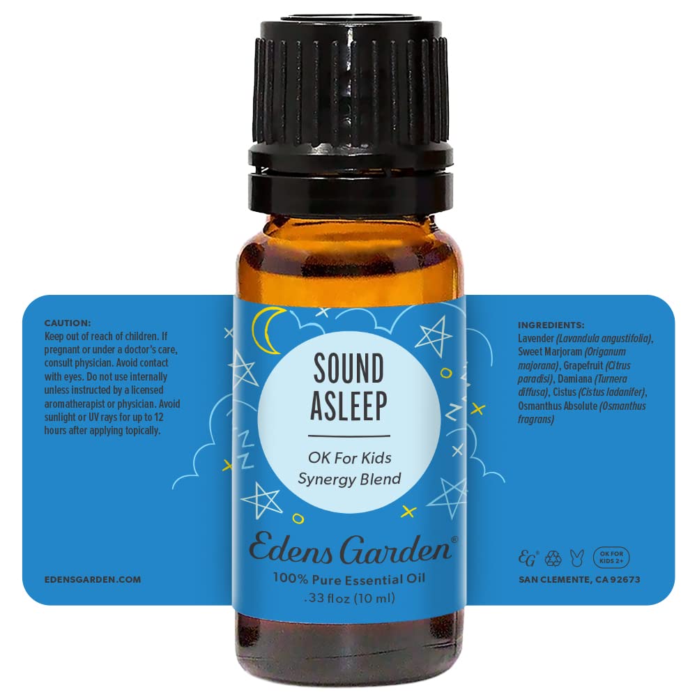 Edens Garden Sound Asleep label and packaging on shelf showcases premium presentation.