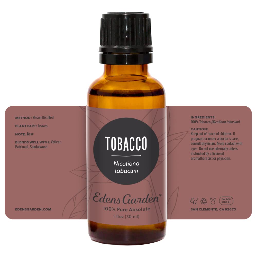 Edens Garden Tobacco Absolute wooden-cap bottle detail.