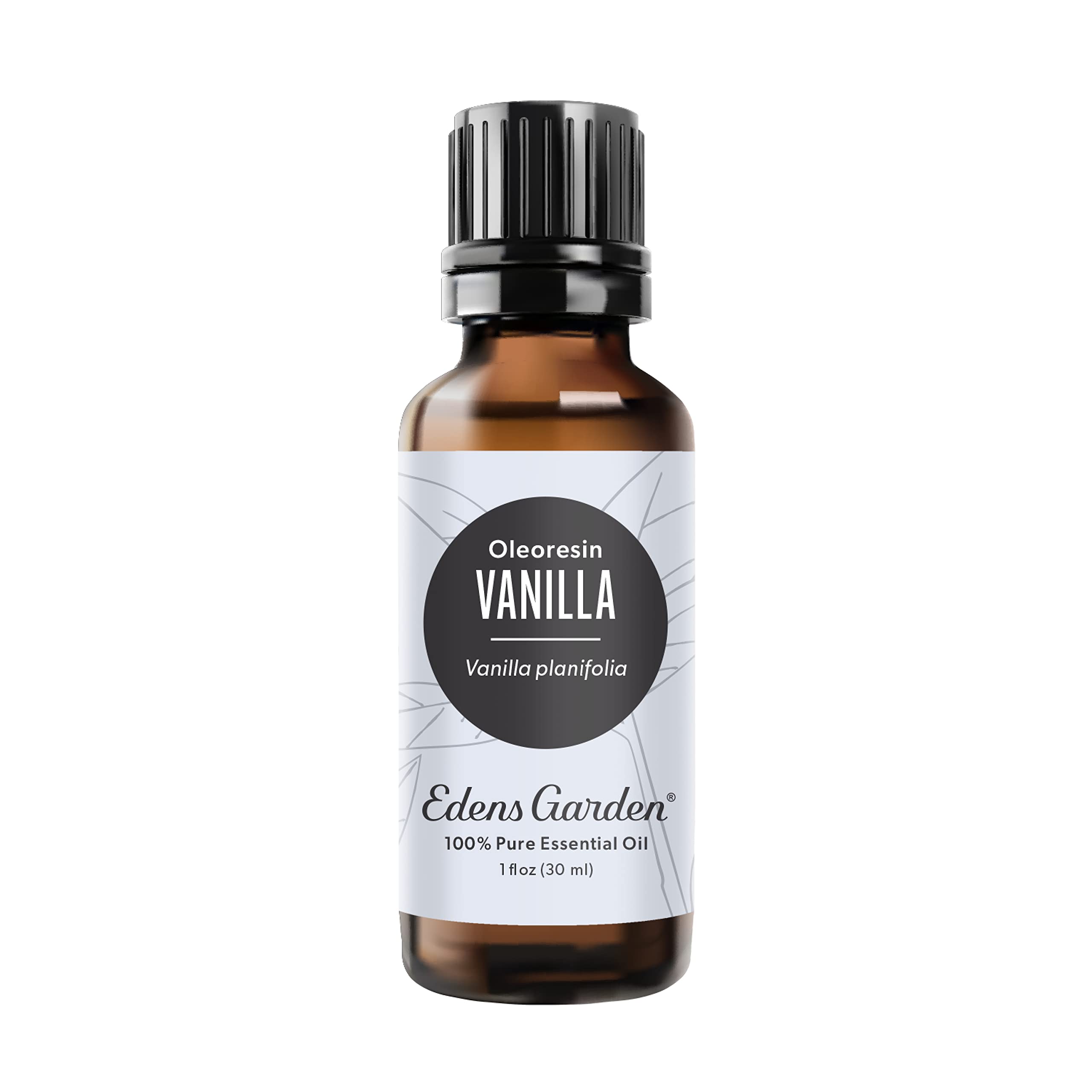 Edens Garden Vanilla Oleoresin bottle offers a rich vanilla aroma for diffusing.