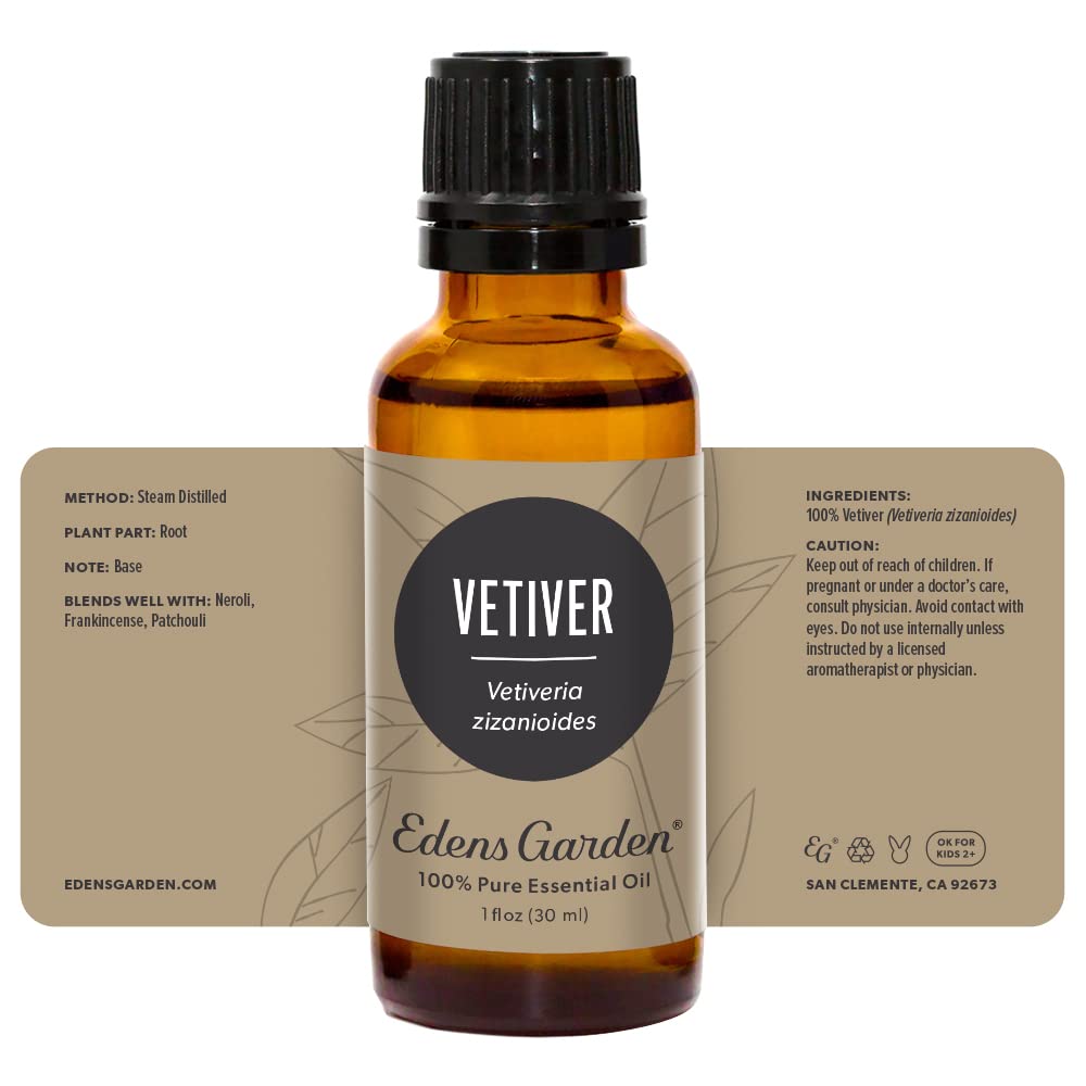 Vetiver diffuser shot highlighting premium grade oil for aromatherapy sessions.