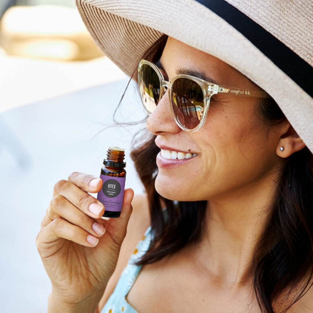 Edens Garden Vitex oil in diffuser filling room with calm aroma