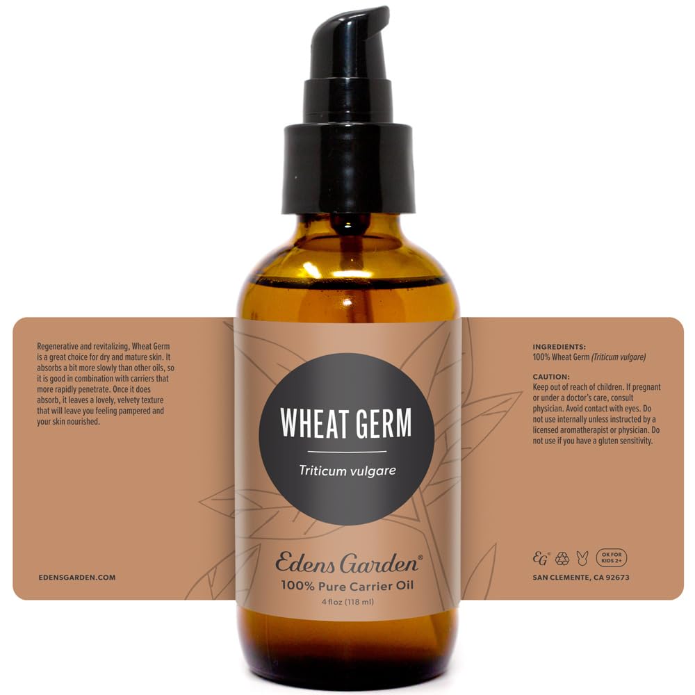 Closeup of Edens Garden Wheat Germ Carrier Oil texture and color.