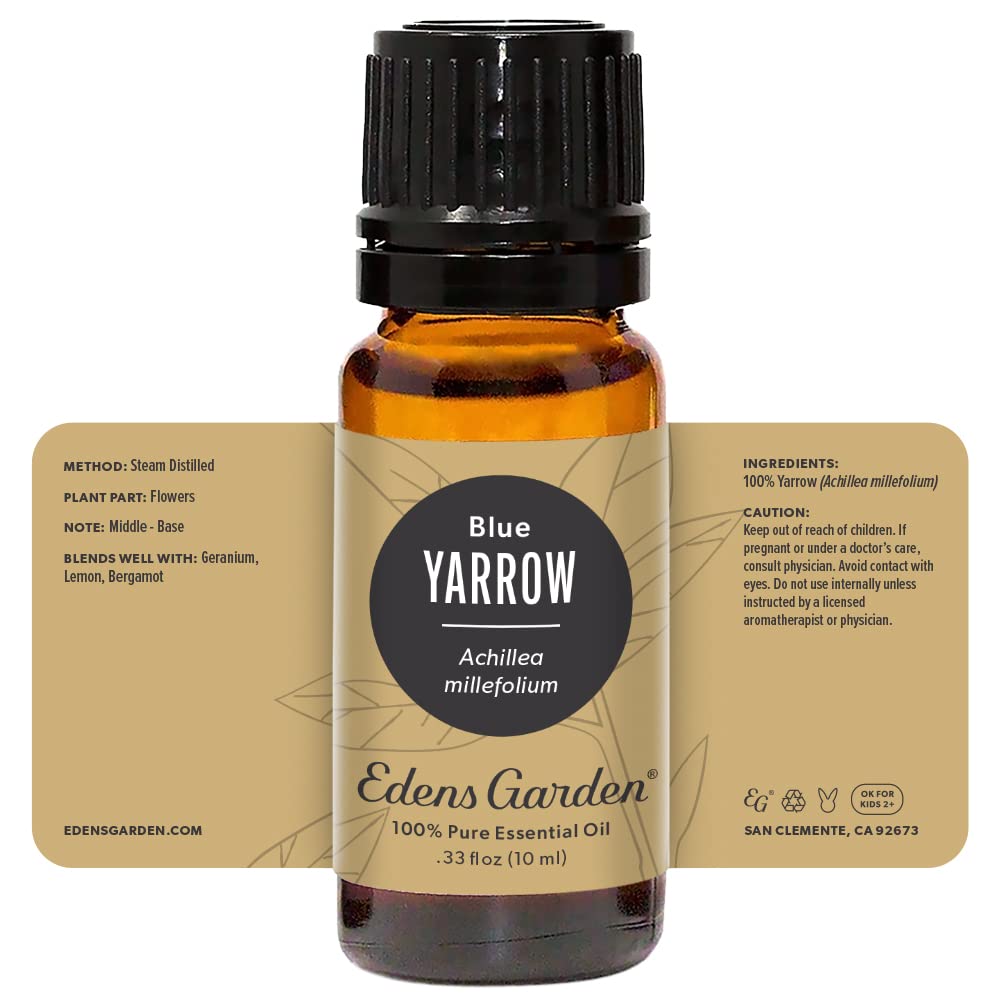 GC-MS transparency label for Edens Garden Yarrow Blue Essential Oil.
