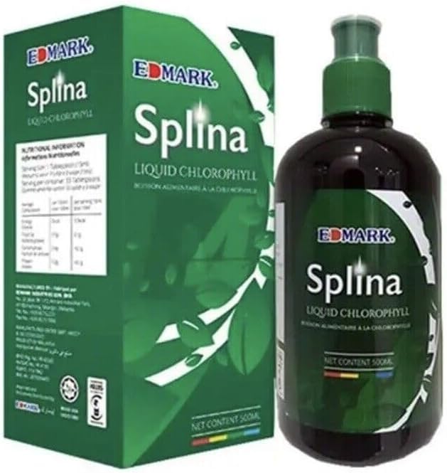 EDMARK Splina Liquid Chlorophyll bottle with vibrant green liquid for daily hydration
