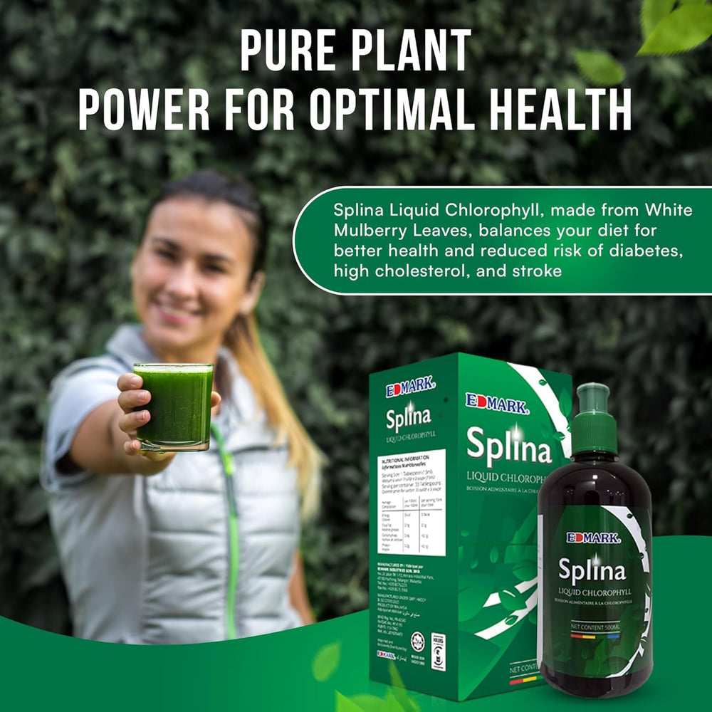 Smooth taste of EDMARK Splina Liquid Chlorophyll hinted in the glass