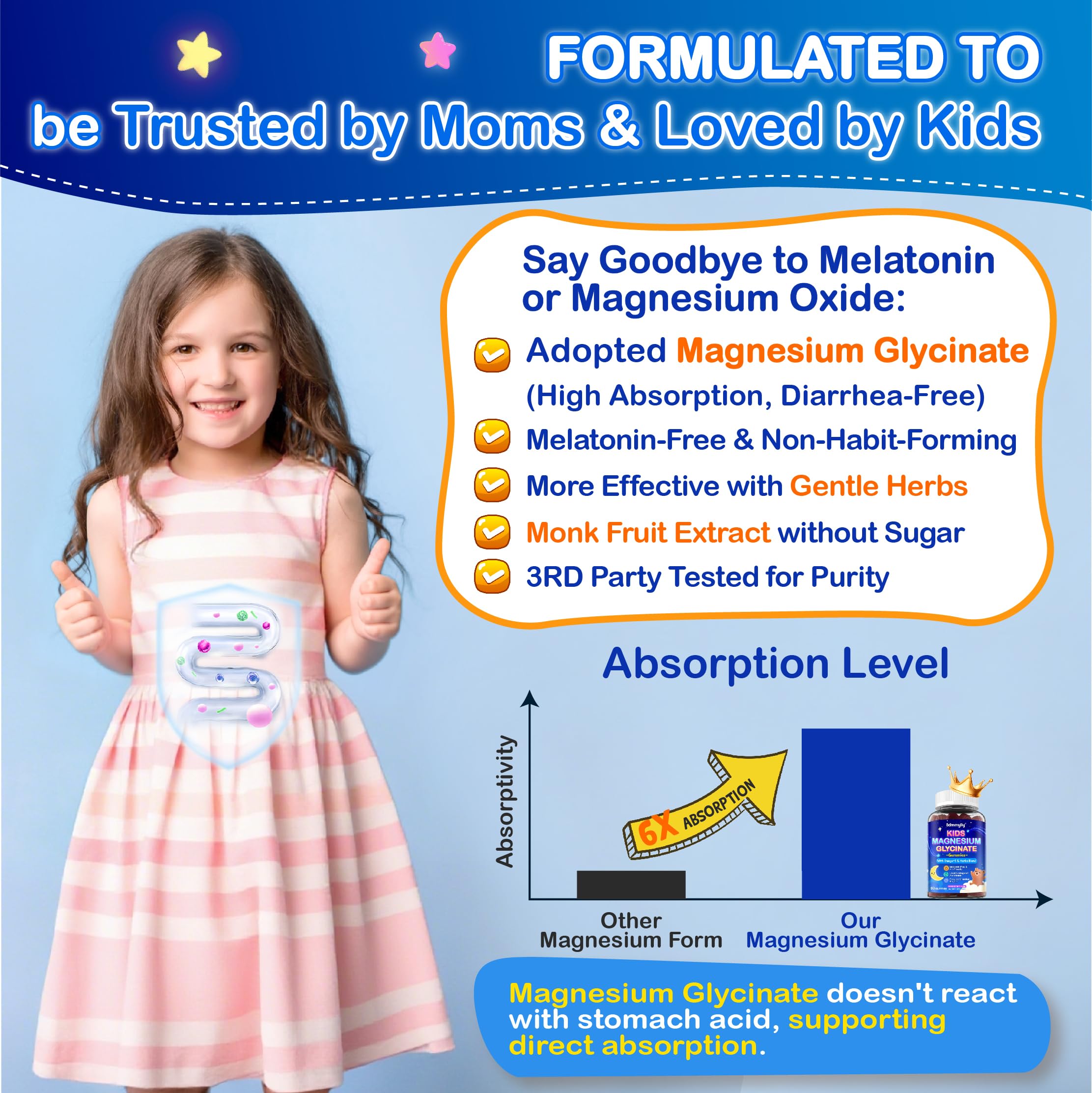 Edmmyliy Packaging highlights age range 4–11 and serving guidance.