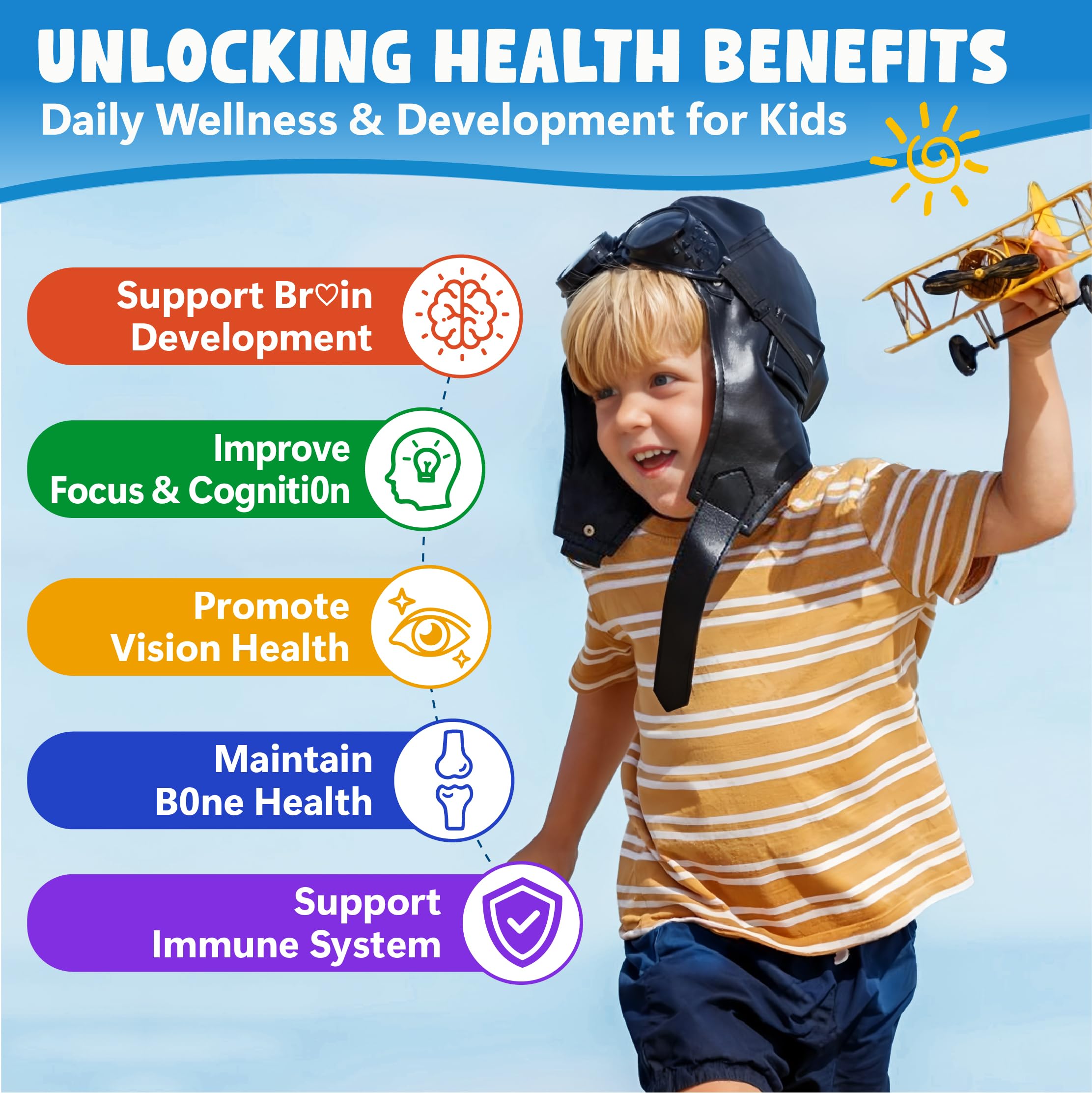 Edmmyliy Kids Omega3 Gummies label close-up highlights vegan, non-GMO formula.