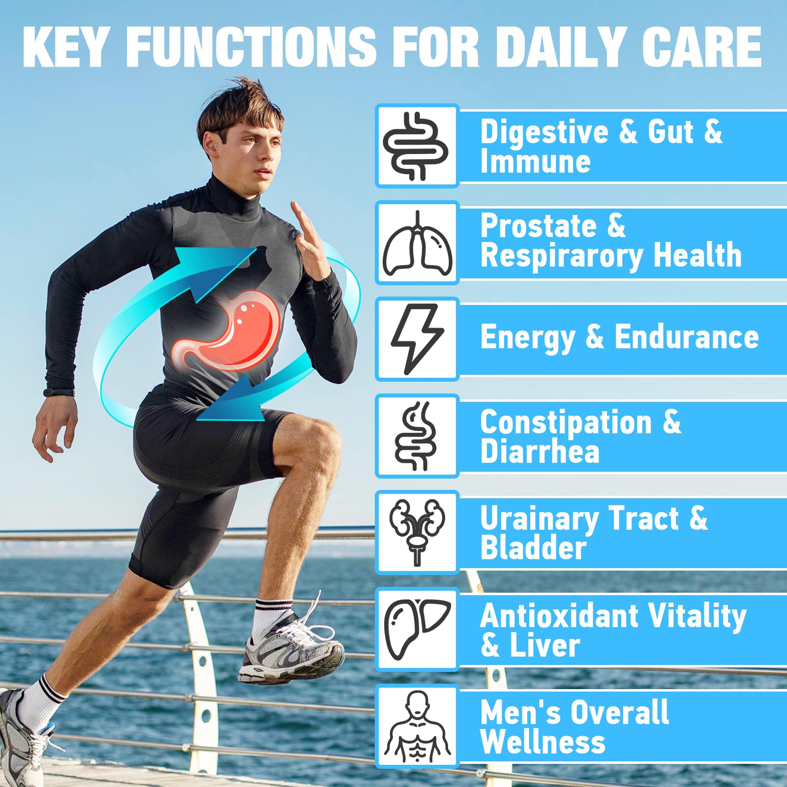 Capsules of Edoempe Probiotics for Men are easy to swallow for daily use.