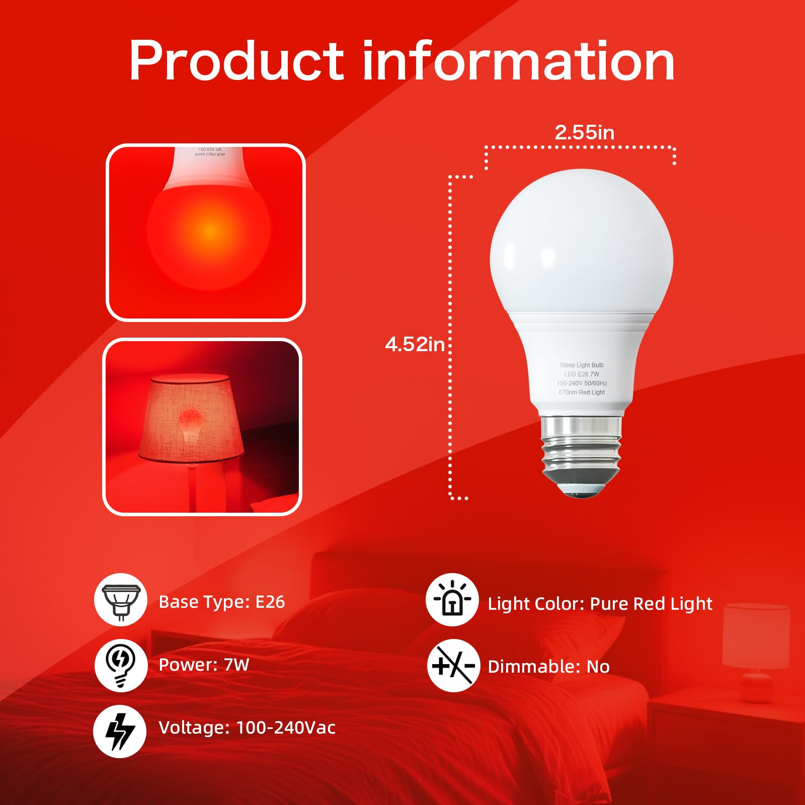 Edoyosa blue light blocking red light bulb with warm glow
