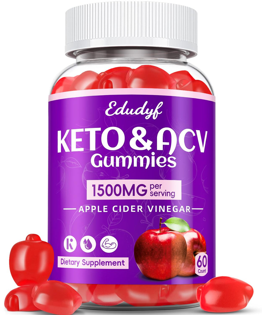 EDUDYF Keto ACV Gummies bottle with probiotics for daily wellness.