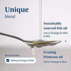 Efamol Efalex pour shows lemon-lime liquid, easy to add to smoothies