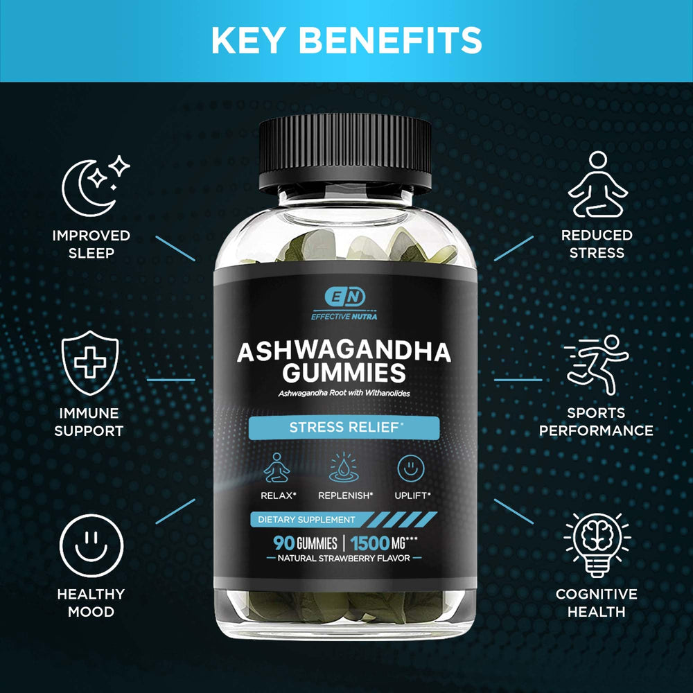 Effective Nutra Ashwagandha Gummies close up of natural berry flavor