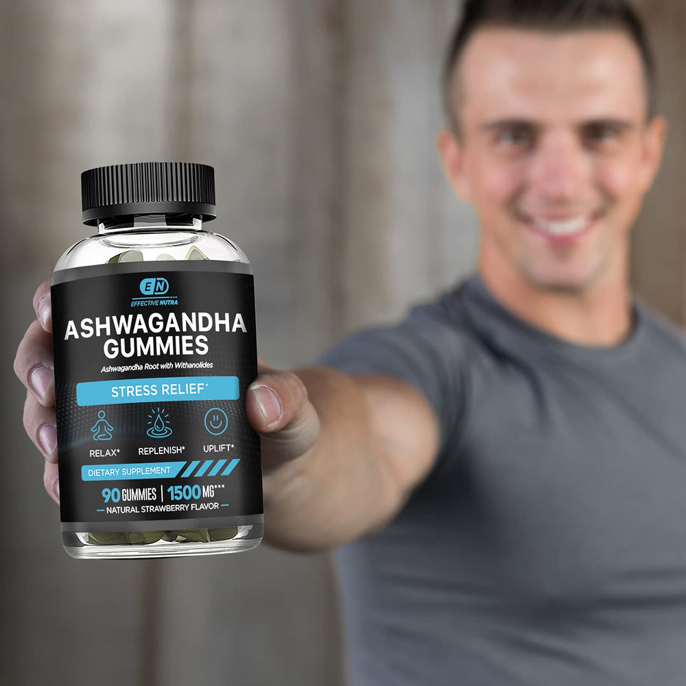 Effective Nutra Ashwagandha Gummies serving cup demonstrates convenient daily dosing