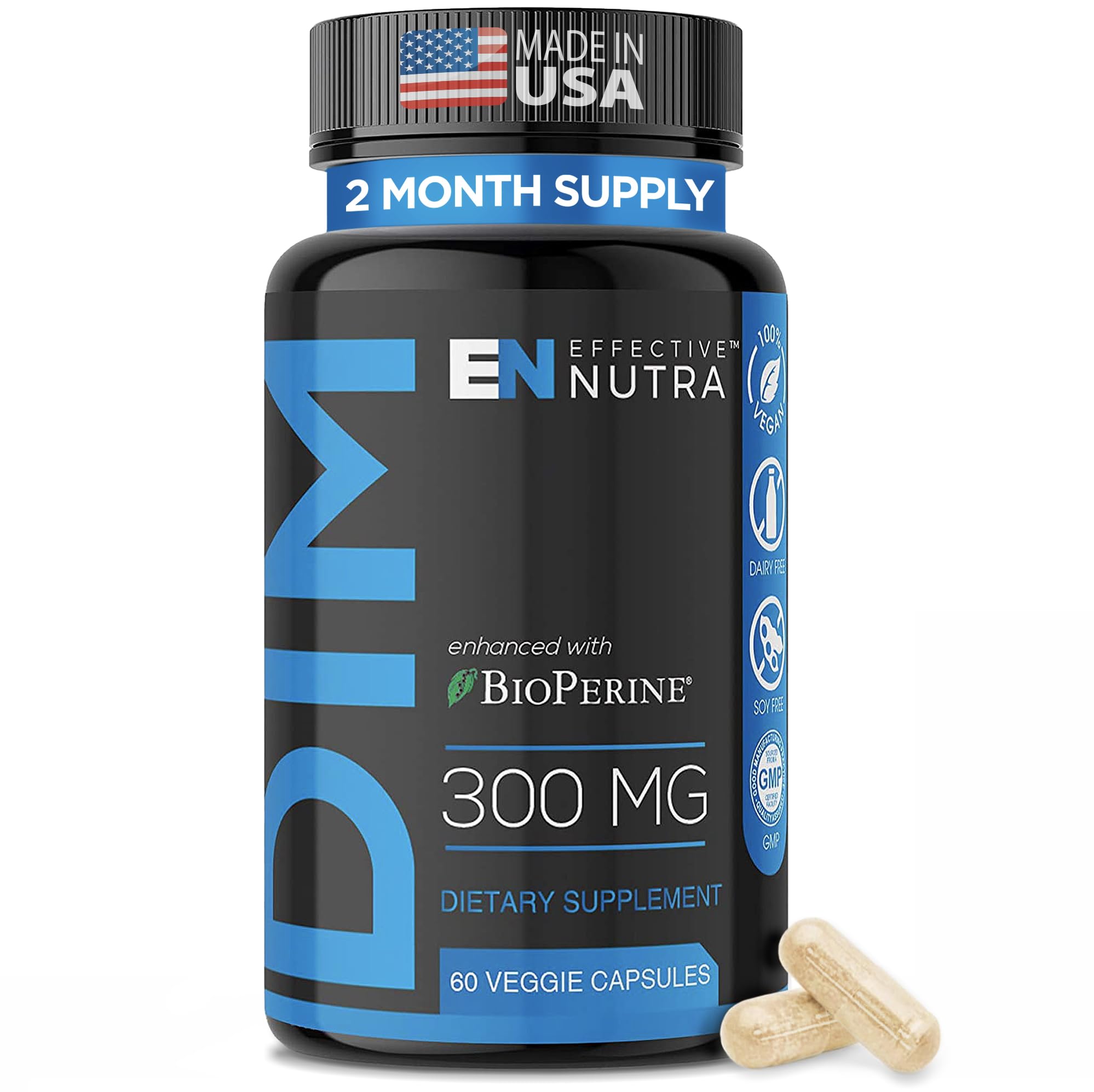 Effective Nutra Dim 300mg bottle front shows balanced hormone support for daily use